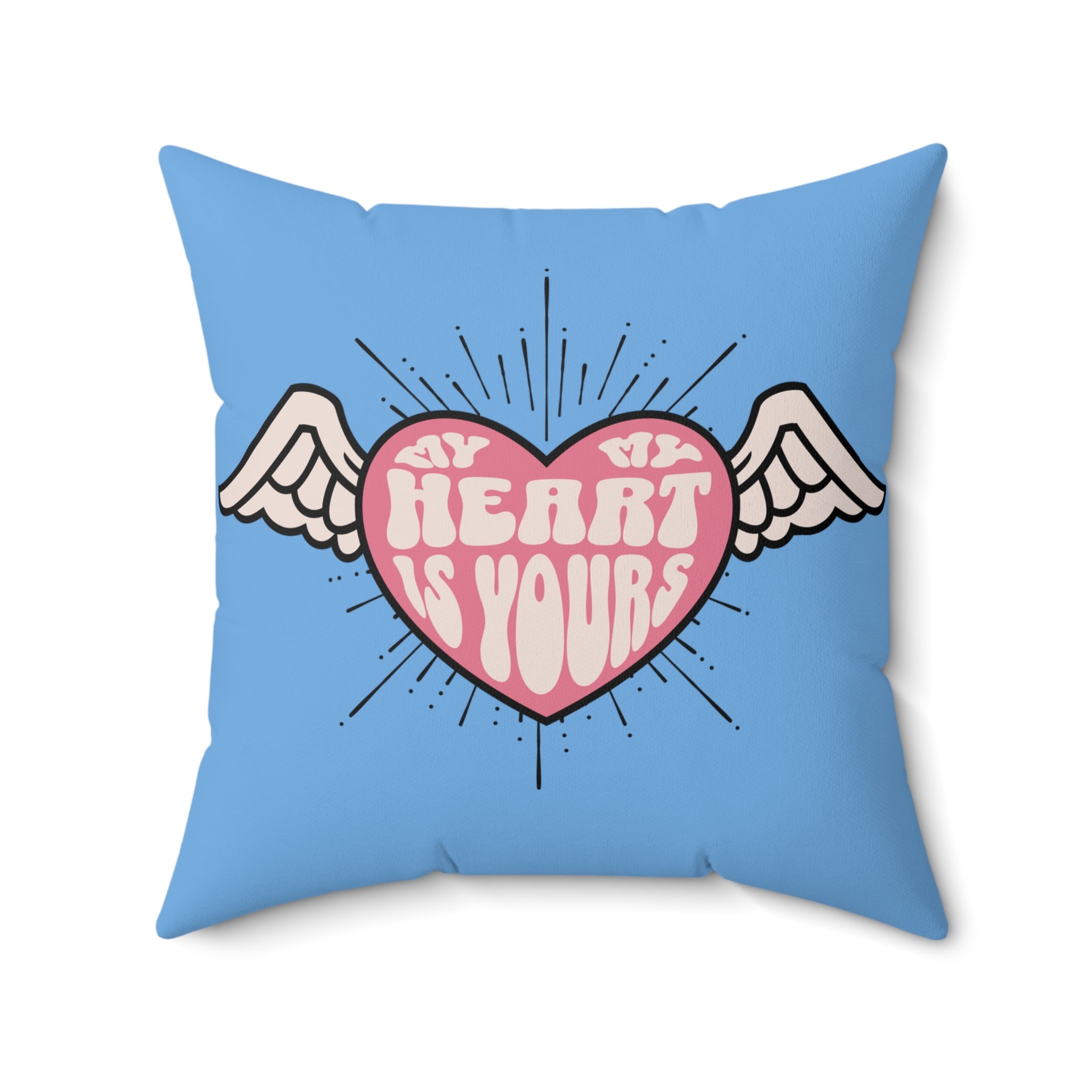 Spun Polyester Square Pillow - My Heart Is Yours – Sea Dragon Dreams