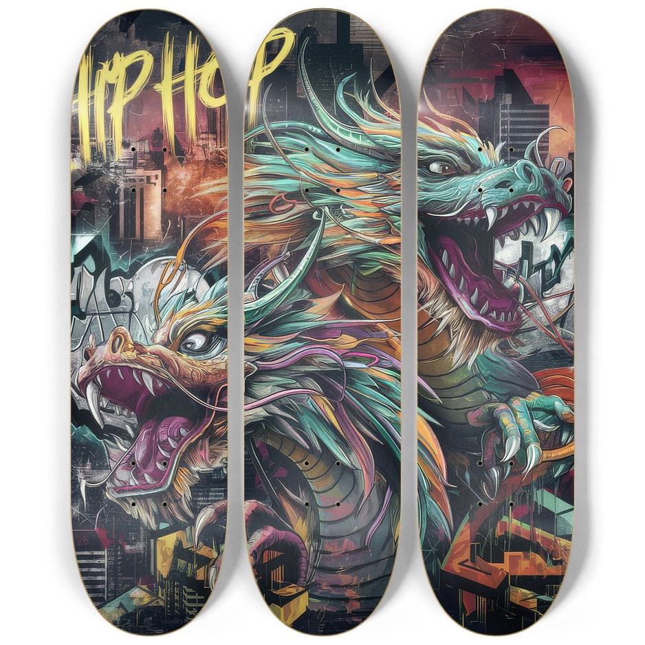 希少Skate Art Book Set！！ 3 Skateboard Series Art - Hip Hop Dragon – Sea Dragon Dreams