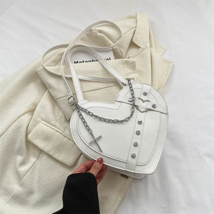 Korean-Style Heart-Shaped Crossbody Bag