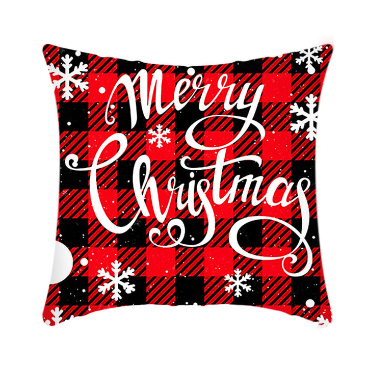 Merry Christmas Elk and Santa Plush Cushion Cover