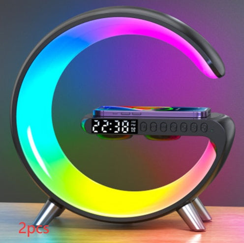 G-Shaped LED Wireless Charger Lamp | Bluetooth Speaker Alarm Clock