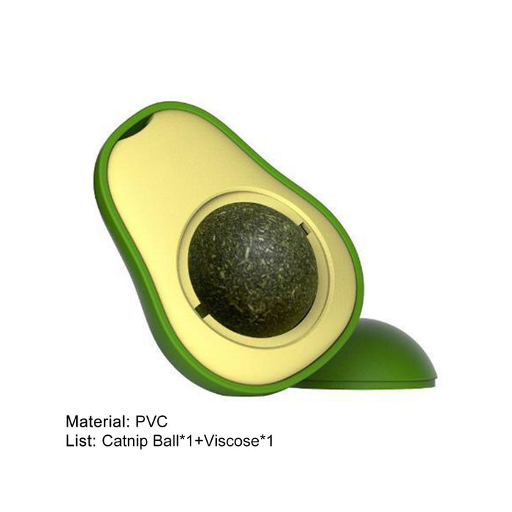 Cute Avocado Catnip and Silvervine Teeth-Cleaning Ball for Cats