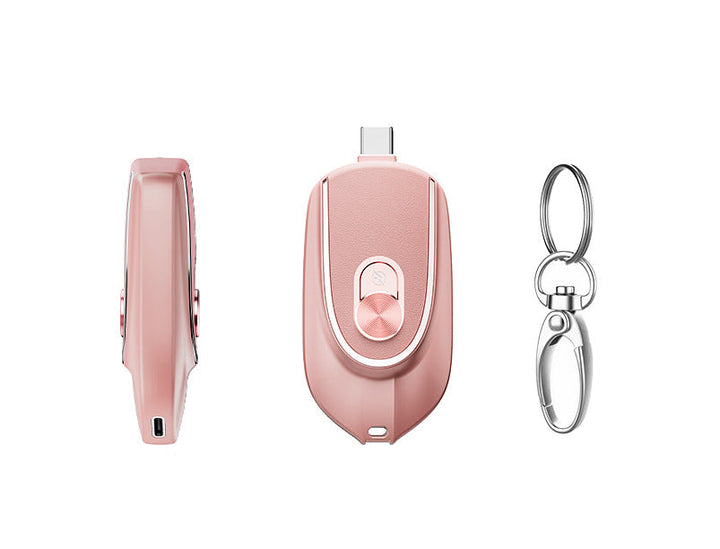 2-in-1 Mini Keychain Power Bank – 1200mAh Portable Charger