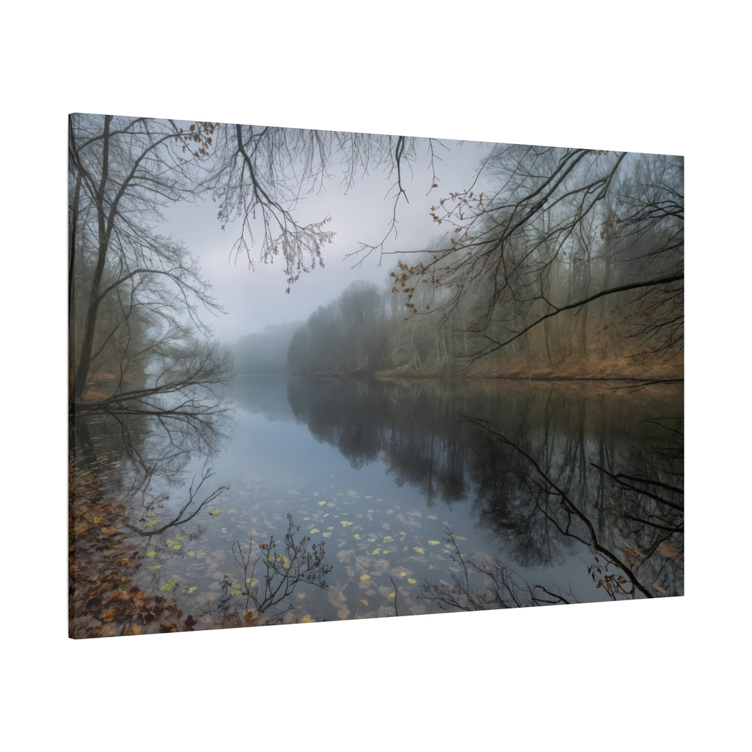 Foggy River Landscape Canvas Print – Nature Wall Art