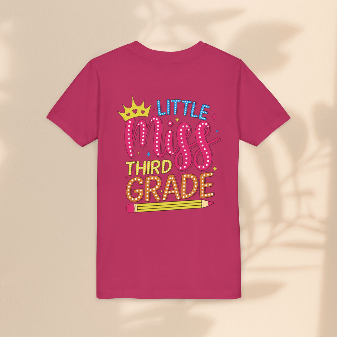 Cute Little Miss Third Grade Youth Tee, Kids Birthday Gift, School Spirit Shirt, Back to School Outfit, Fun Classroom Top