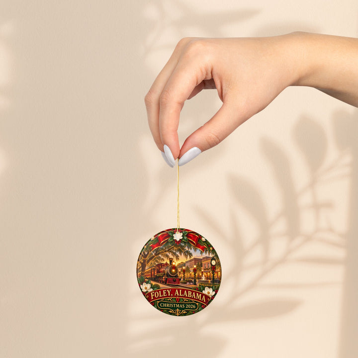 Foley Alabama Christmas 2026 Ceramic Train Ornament