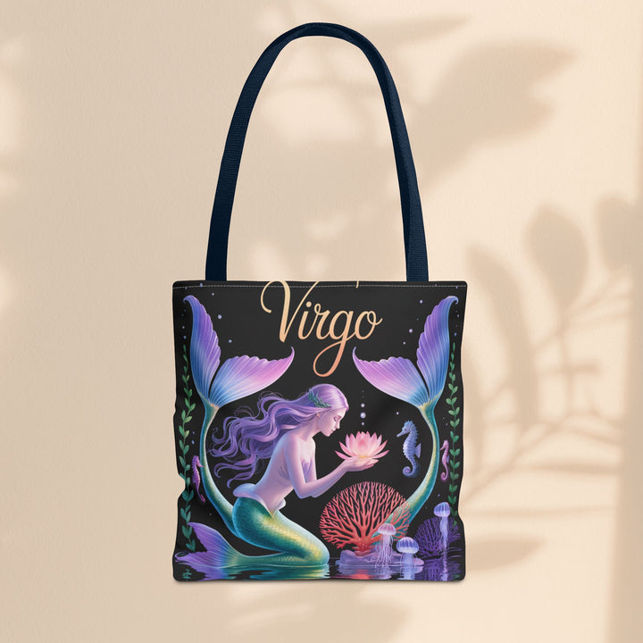 Virgo Mermaid Tote Bag, Virgo Gift, Zodiac Bag, Sea Creature Style, Ocean Lover Accessory, Birthday Present