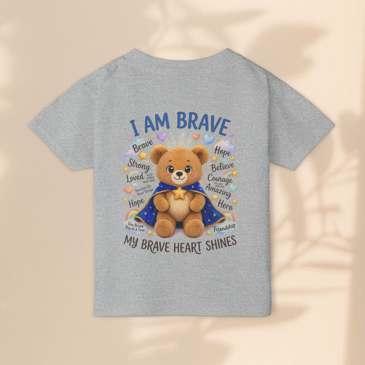 I Am Brave Teddy Bear Toddler Courage T-Shirt