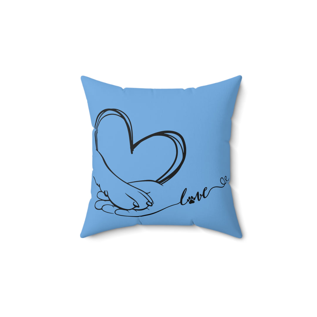 Spun Polyester Square Pillow - Paw Love