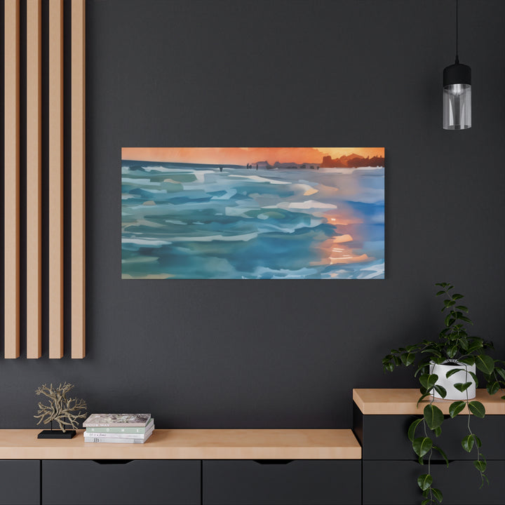 Coastal Sunset Canvas Art – Ocean and Beach Wall Décor