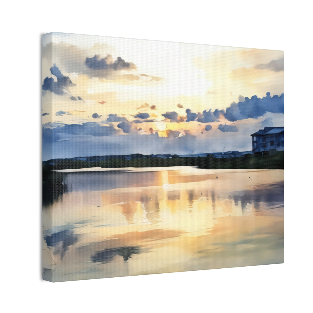 Serene Sunset Landscape Canvas Wall Art