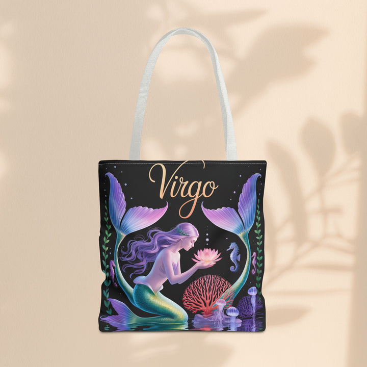 Virgo Mermaid Tote Bag, Virgo Gift, Zodiac Bag, Sea Creature Style, Ocean Lover Accessory, Birthday Present