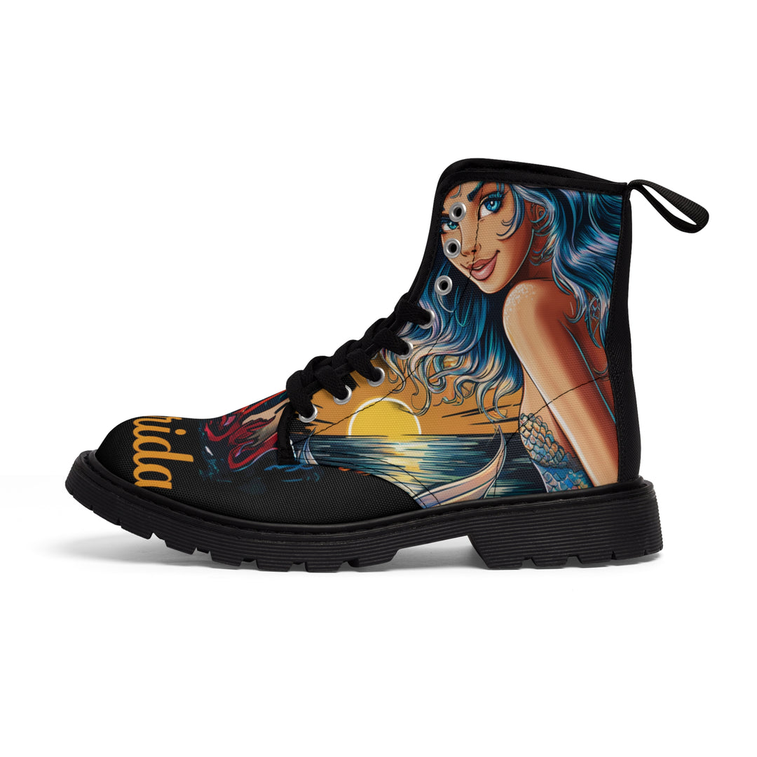 Women's Canvas Boots - Florida Mermaid