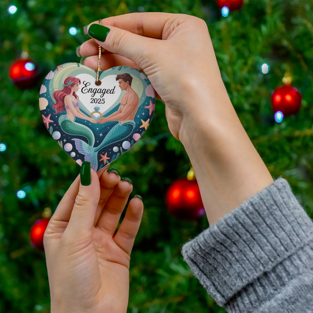 Engaged 2025 - Mermaid and Merman Ceramic Ornament