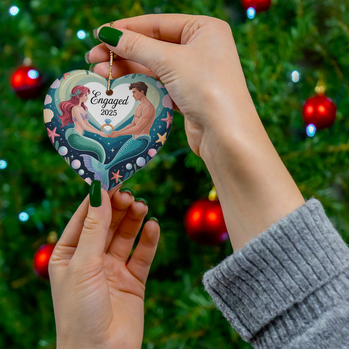Engaged 2025 - Mermaid and Merman Ceramic Ornament