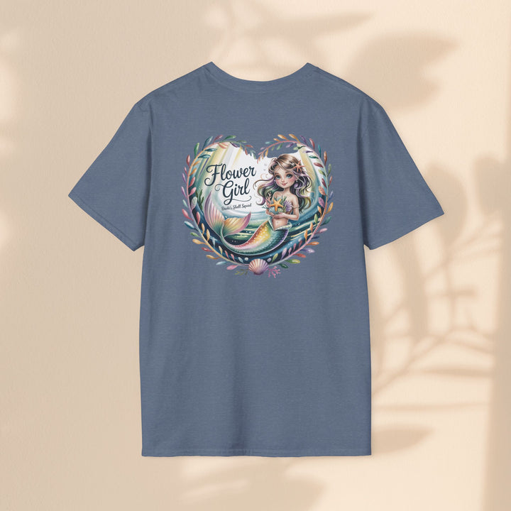 Flower Girl T-Shirt, Cute Flower Girl Apparel, Wedding Gift, Kids Birthday, Girly T-Shirt, Mermaid Design, Special Occasion