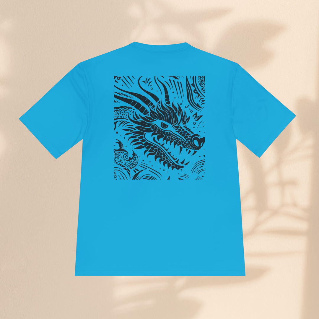 Unisex Moisture Wicking Tee - Dragon Black and White