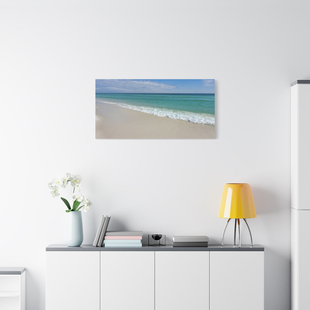Beach Shoreline Matte Canvas Print – Tranquil Ocean Wall Art