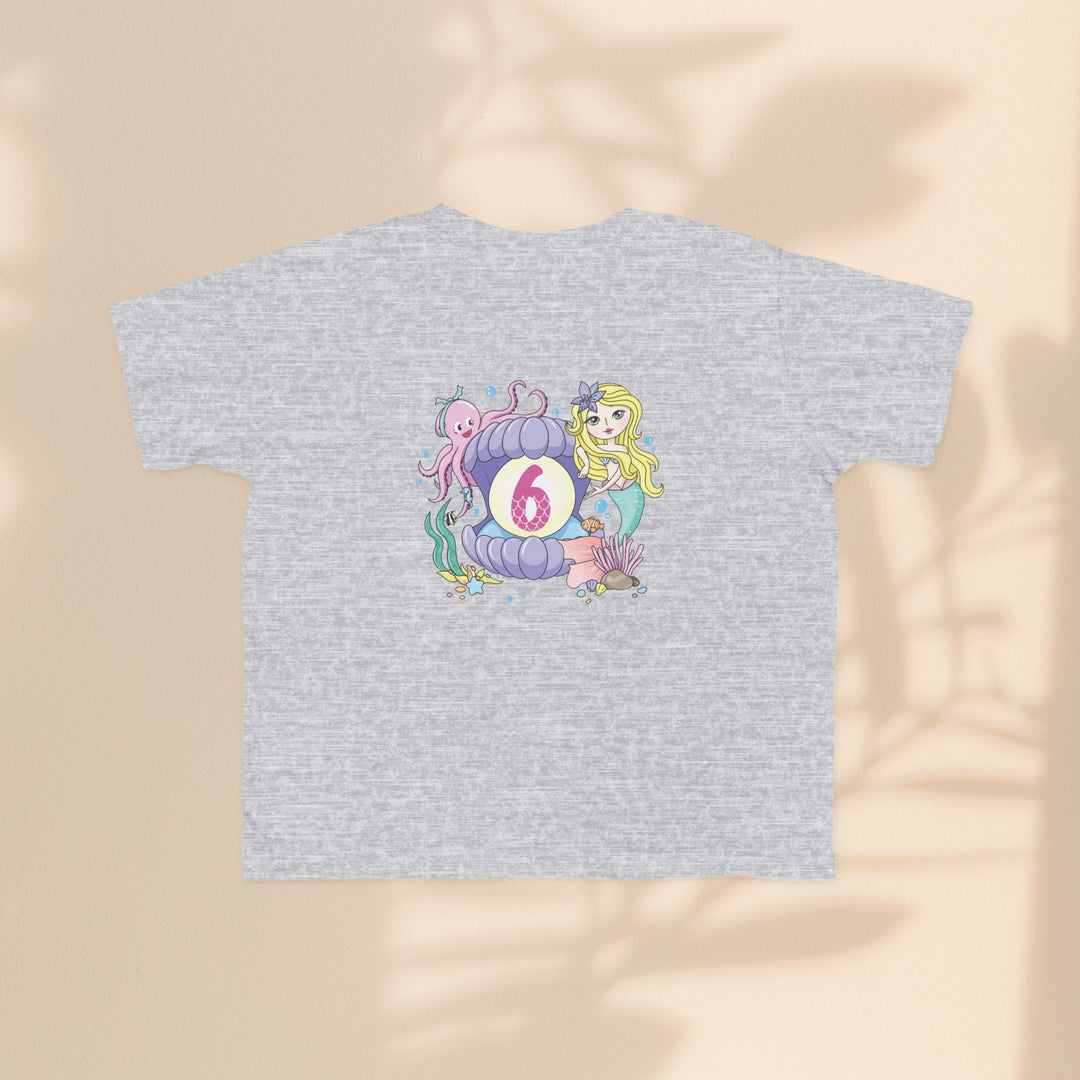 Age 6 Toddler Tee with Mermaid & Octopus Design - Birthday Celebration, Gifts for Ages 6