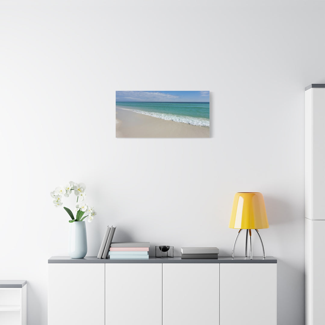 Beach Shoreline Matte Canvas Print – Tranquil Ocean Wall Art
