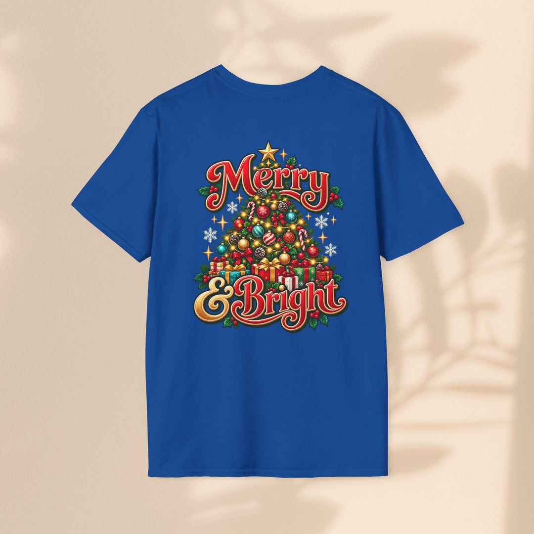 Merry & Bright Christmas T-Shirt – Festive Holiday Graphic Tee