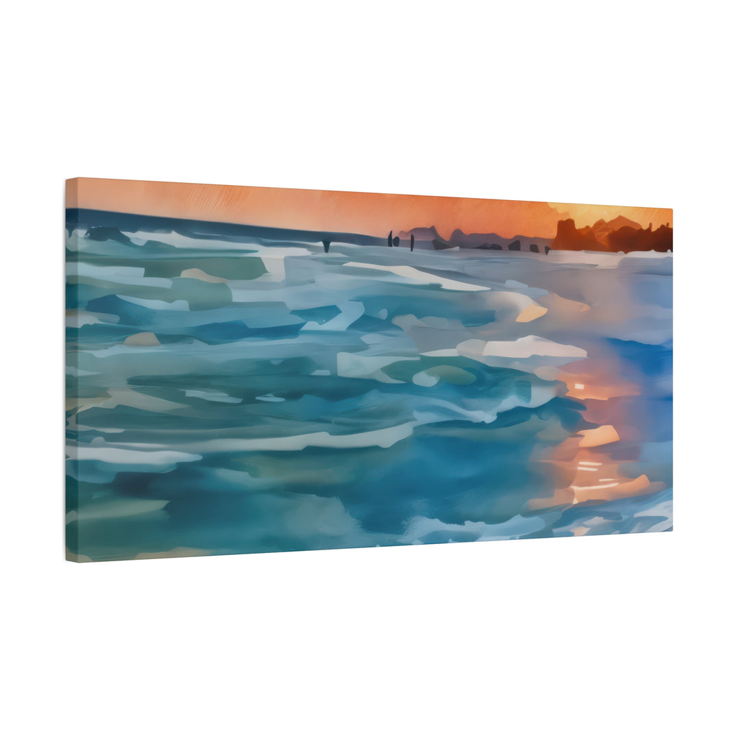 Coastal Sunset Canvas Art – Ocean and Beach Wall Décor