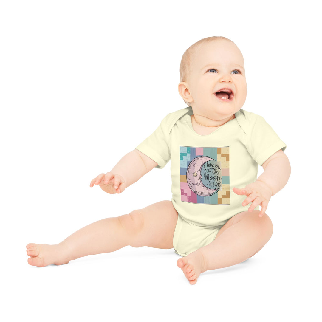 Baby Organic Short Sleeve Bodysuit - Love You To The Moon and Back