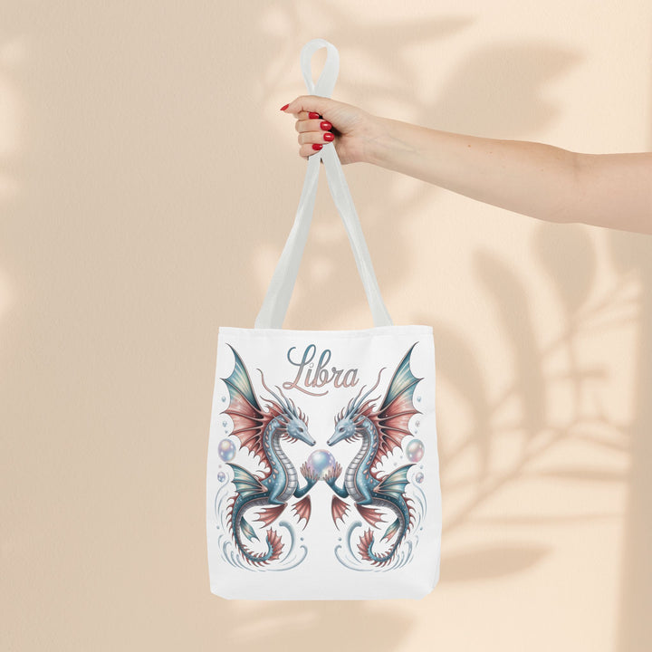 Libra Dragon Tote Bag, Zodiac Sign Tote, Astrological Gift, Fantasy Art Shopper, Unique Astrology Carryall