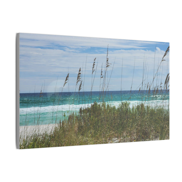 Coastal Dune Beach Canvas Print – Waves and Sea Oats Wall Art