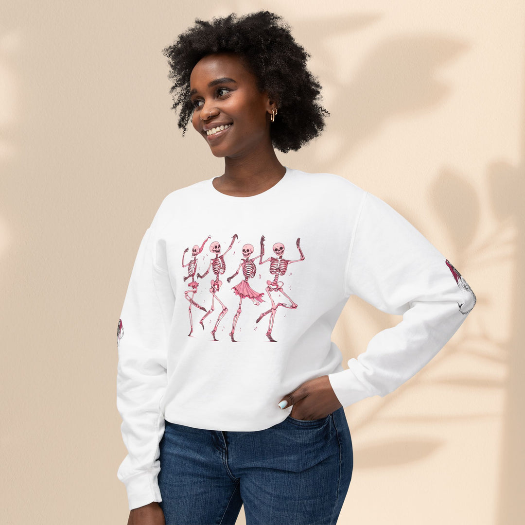 Unisex Lightweight Crewneck Sweatshirt - Dancing Skeletons