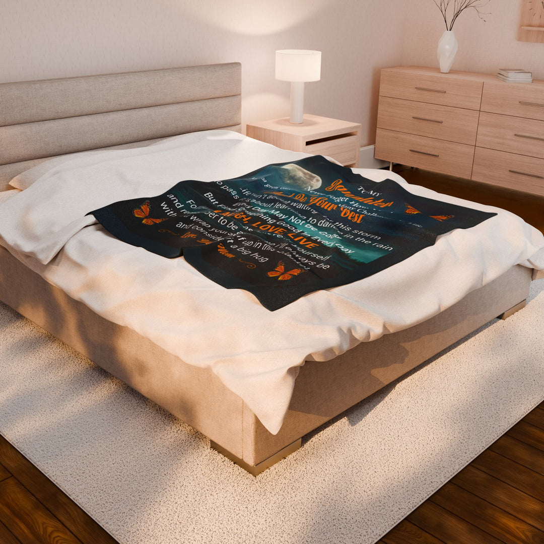 Velveteen Plush Blanket - Daughter Love Message