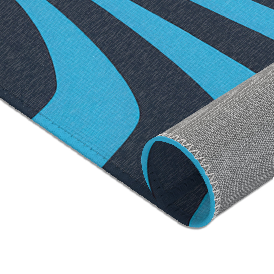 Vibrant Area Rug with Retro Sunburst Design, Hope Rising