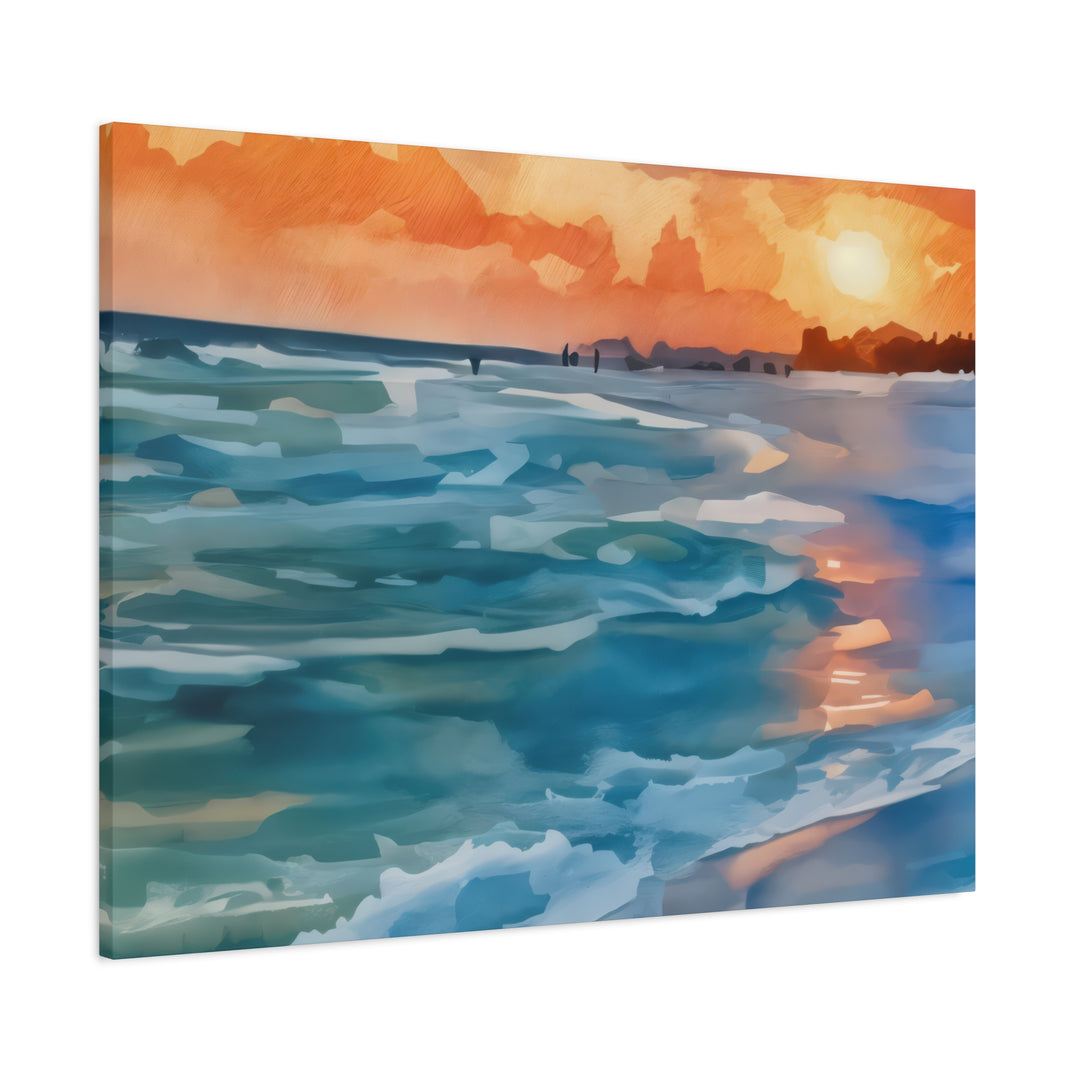 Coastal Sunset Canvas Art – Ocean and Beach Wall Décor