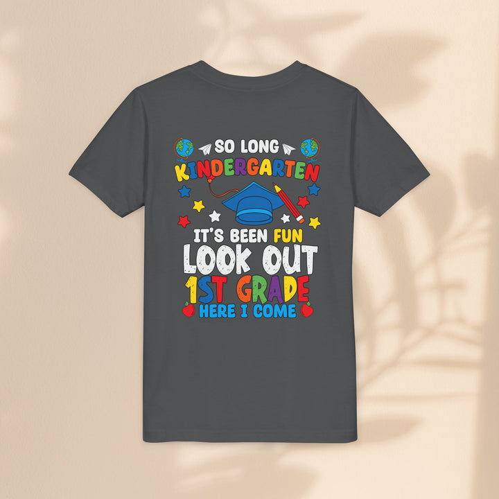 Look Out First Grade Here I Come T-Shirt - Graduation Celebration Tee, Kindergarten to 1st Grade Transition T-Shirt,