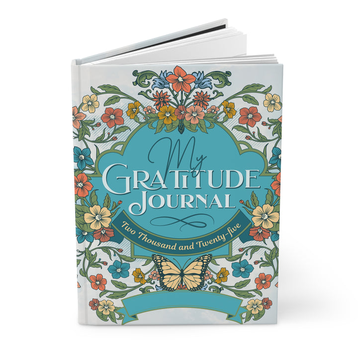 My Gratitude Journal - 2025 Hardcover Journal with Floral Design