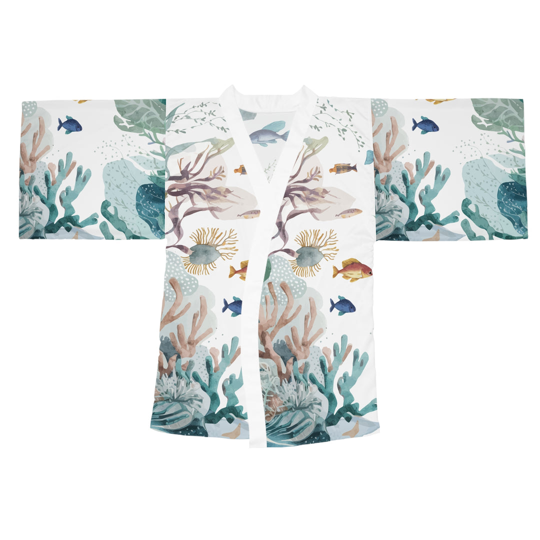 Long Sleeve Kimono Robe - Ocean Scene