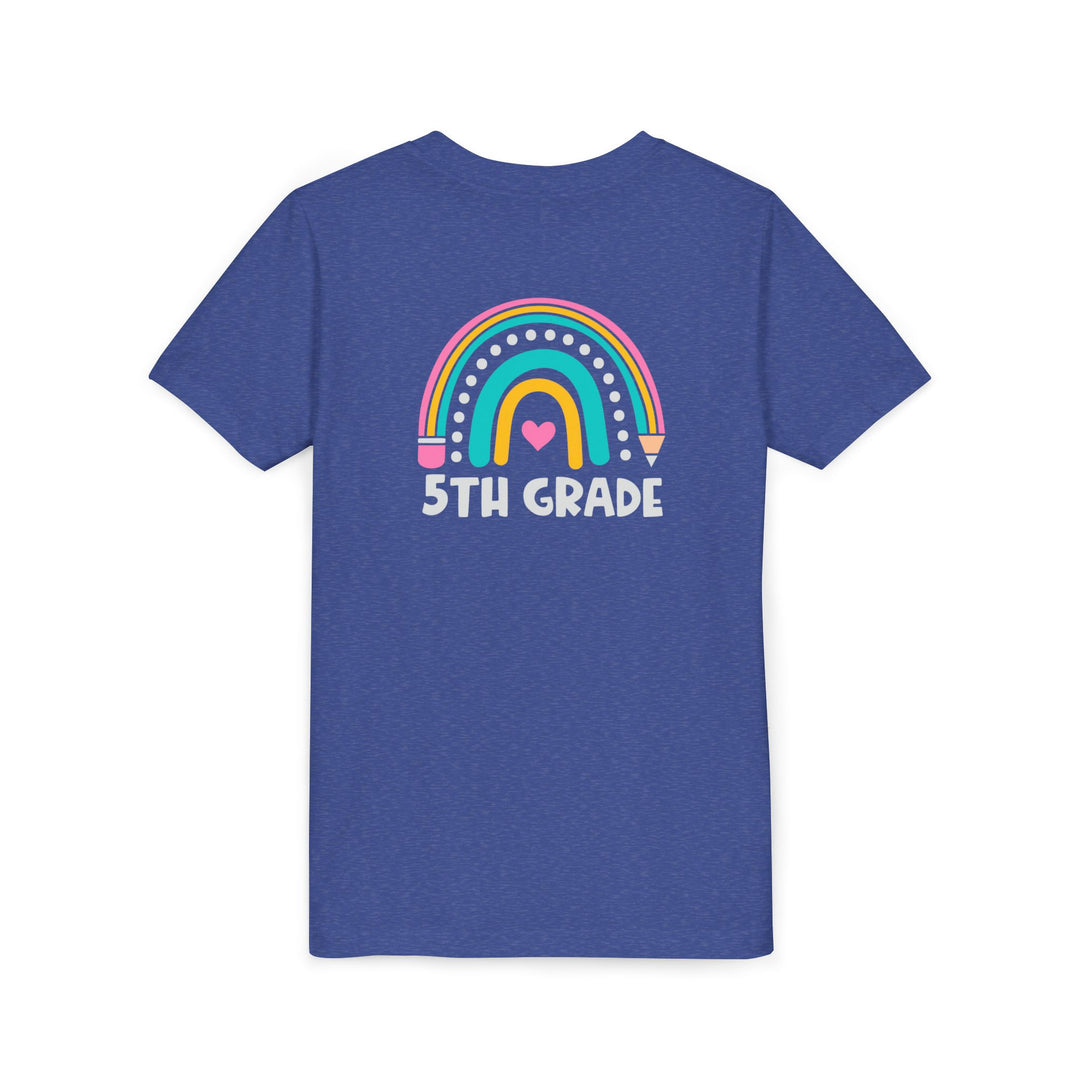 Rainbow 5th Grade Youth Tee, Back to School Shirt, Kids Birthday Gift, Elementary Student Apparel, Classroom Outfit, Fun Kids Wear