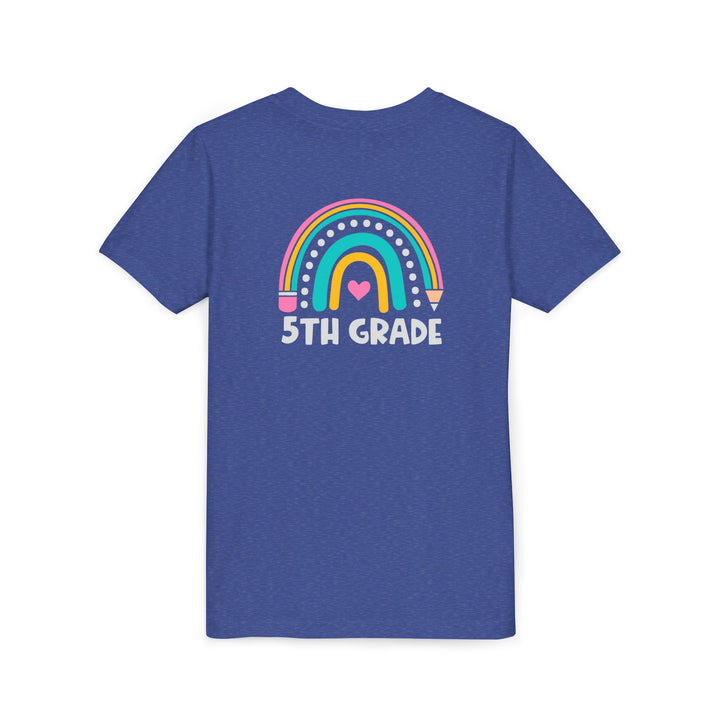 Rainbow 5th Grade Youth Tee, Back to School Shirt, Kids Birthday Gift, Elementary Student Apparel, Classroom Outfit, Fun Kids Wear