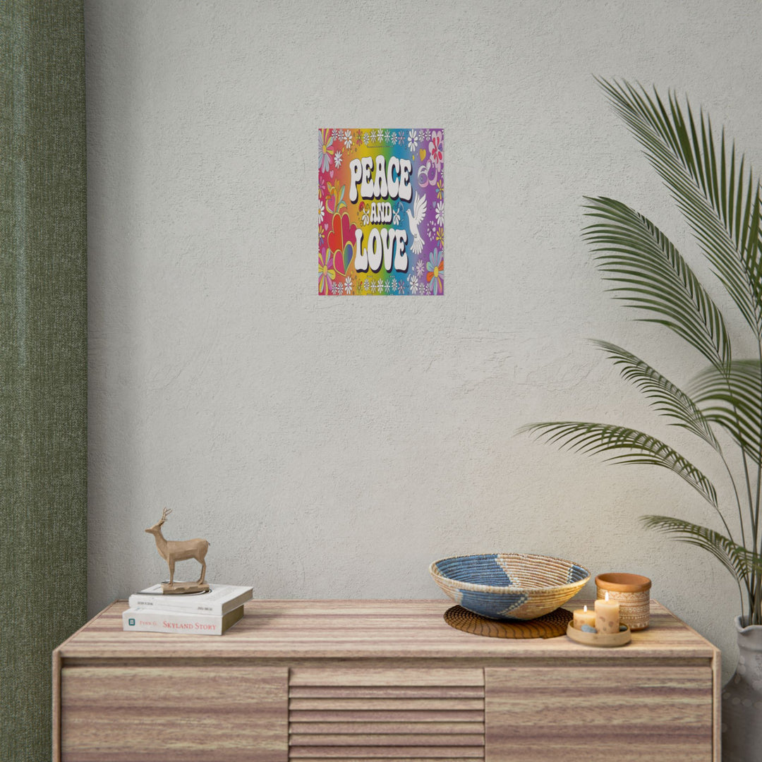 Peace and Love Rolled Posters - Colorful Floral Wall Art for Peaceful Decor
