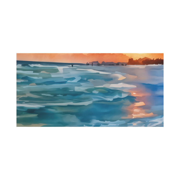 Coastal Sunset Canvas Art – Ocean and Beach Wall Décor