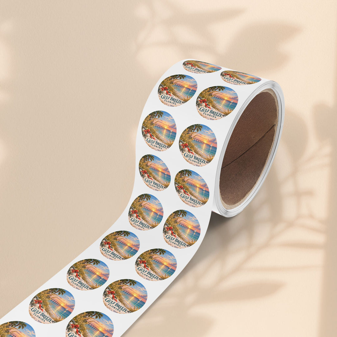 Gulf Breeze Florida Sticker Roll – Scenic Beach Souvenir Labels