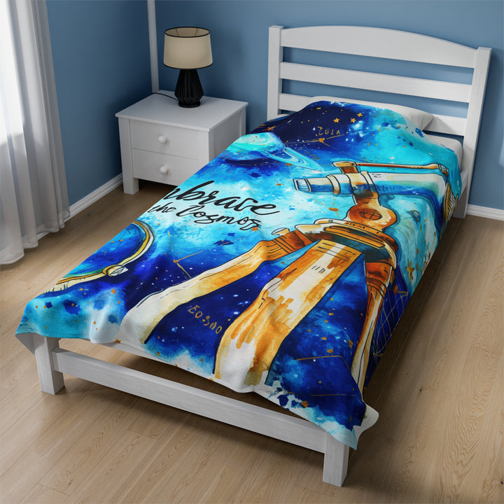 Velveteen Plush Blanket - Embrace the Cosmos