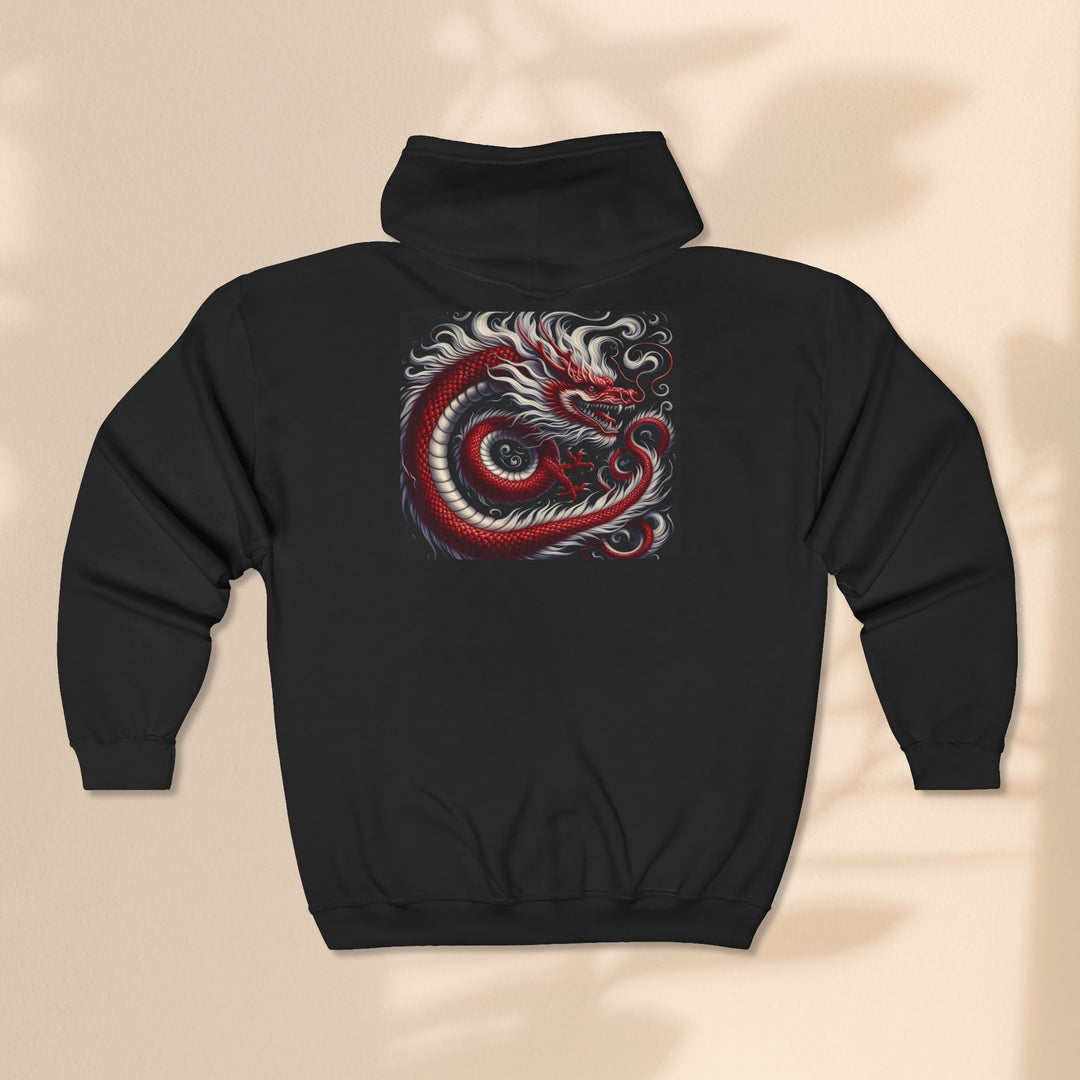 Unisex Heavy Blend™ Full Zip Hooded Sweatshirt - Chinese Red Dragon