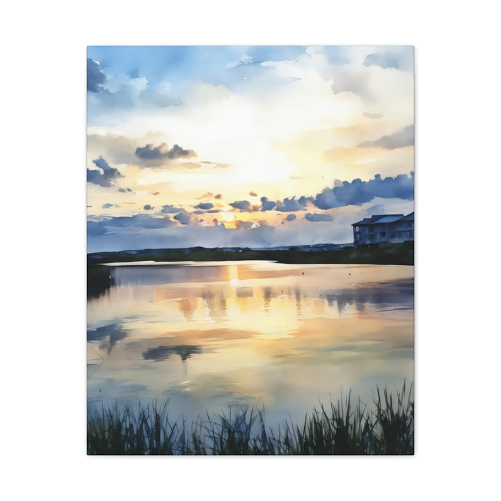 Serene Sunset Landscape Canvas Wall Art
