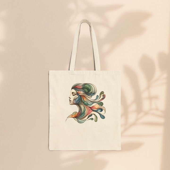 Cotton Canvas Tote Bag - Mermaid Waves