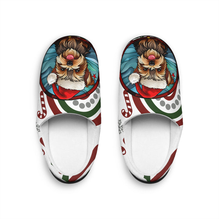 Men's Indoor Slippers - Terrier Christmas