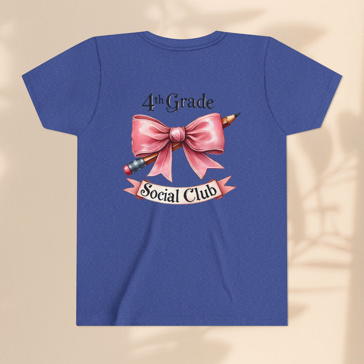 Youth Short Sleeve Tee, 4th Grade Social Club Shirt, Cute Kids T-Shirt, Back to School Gift, Birthday Gift for Girls, Classroom Apparel