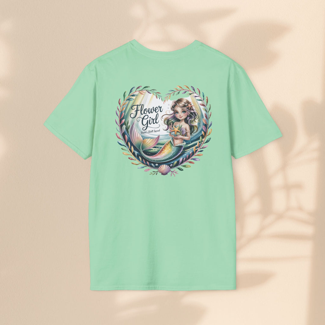 Flower Girl T-Shirt, Cute Flower Girl Apparel, Wedding Gift, Kids Birthday, Girly T-Shirt, Mermaid Design, Special Occasion