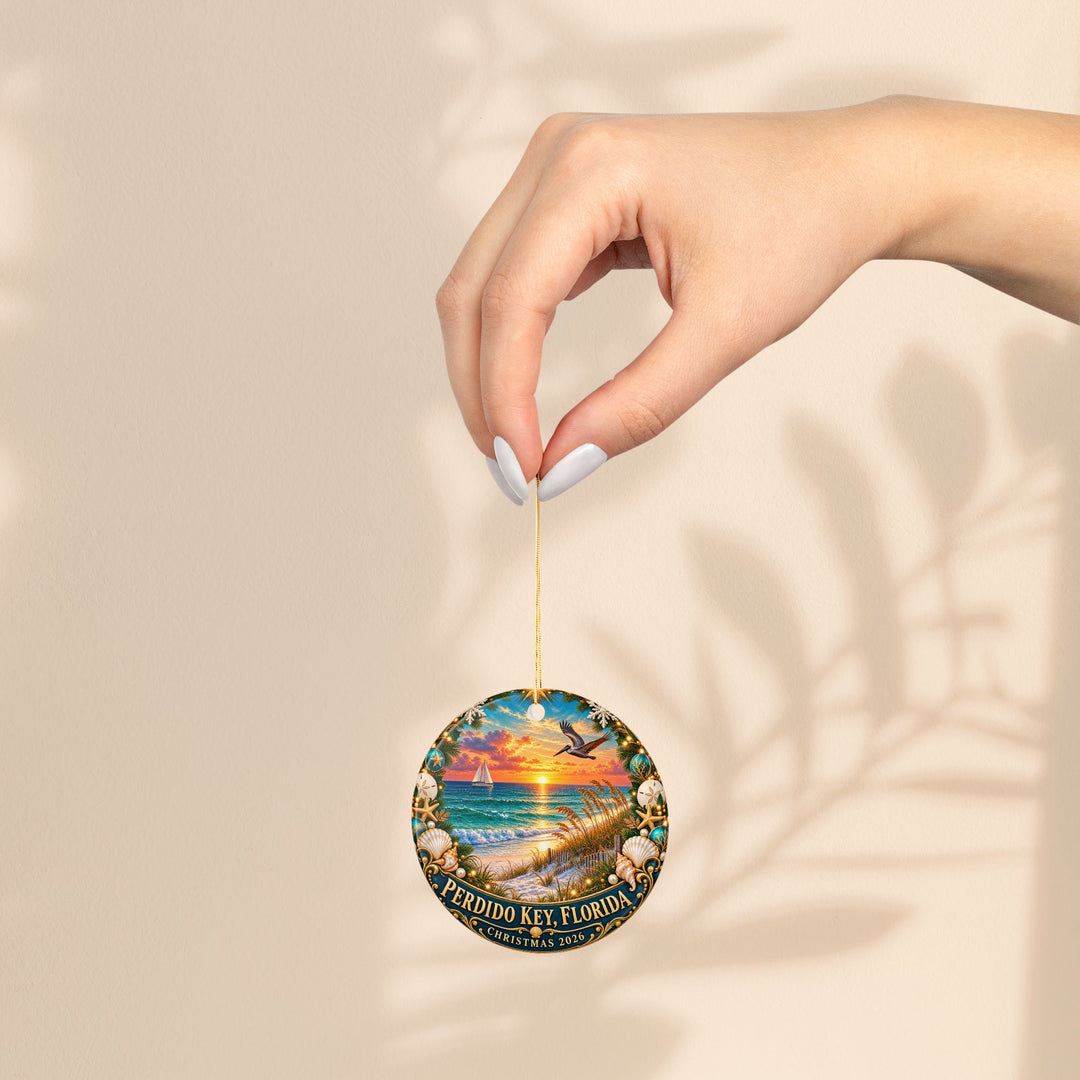 Perdido Key Florida Christmas 2026 Double-Sided Ceramic Ornament