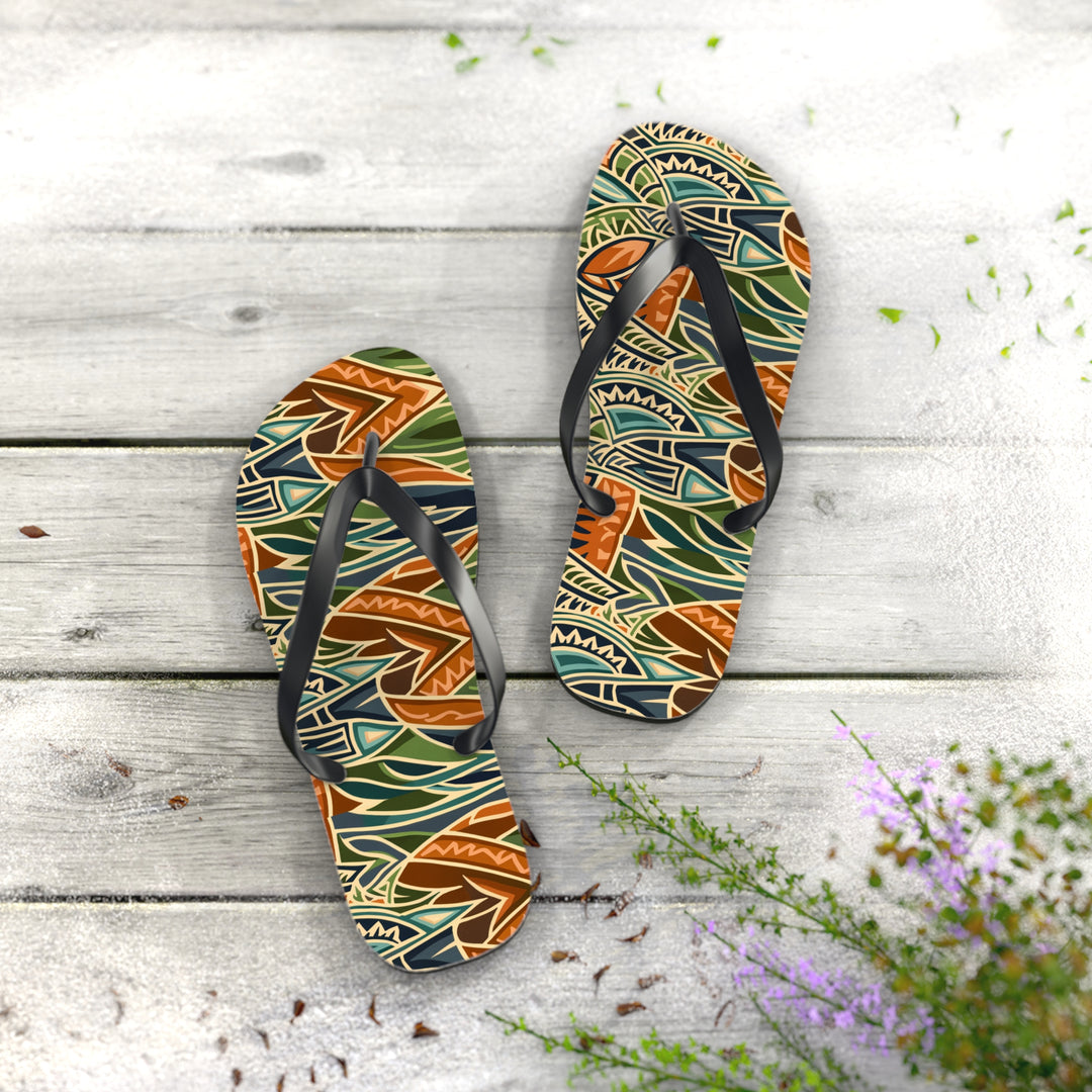 Flip Flops - Tribal Orange